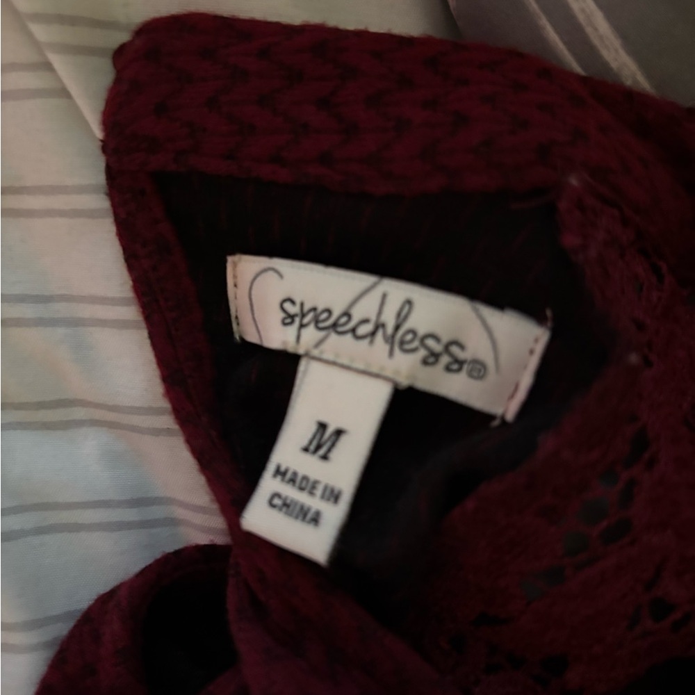 Speechless Deep Red Lace Dress